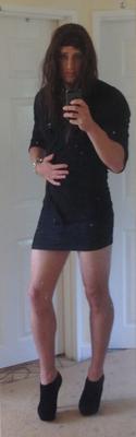 Teen Crossdresser - Self shots showing