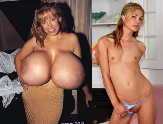 Pas de seins / Gros seins comparés