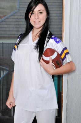 Megan Piper football jersey rubbing