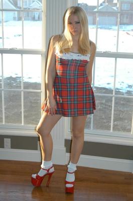 Big titted Tiffany so hot in her winter schoolgirl uniform