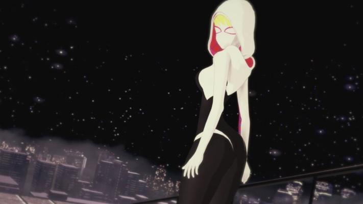 Spider-Gwen Gwen Stacy se masturba e é fodida