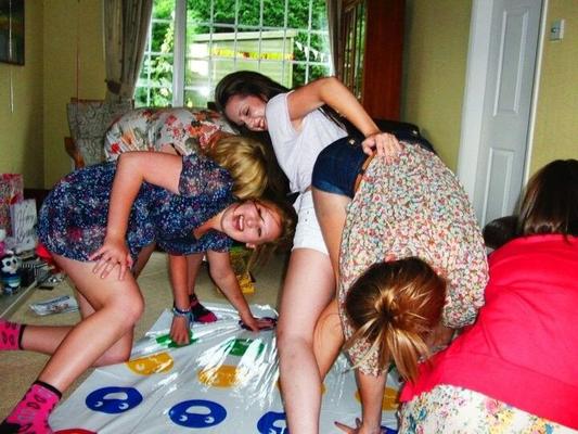 UK Teens Playing Twister - Ass In The Air