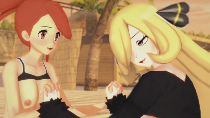 Pokémon - Sexo a três com Flannery e Cynthia