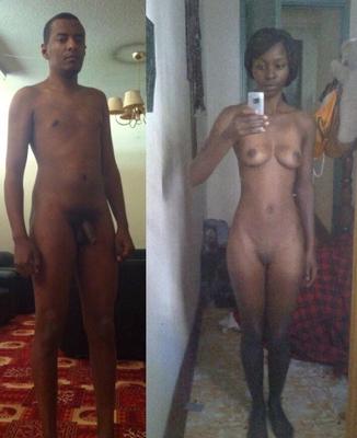 pareja negra desnuda