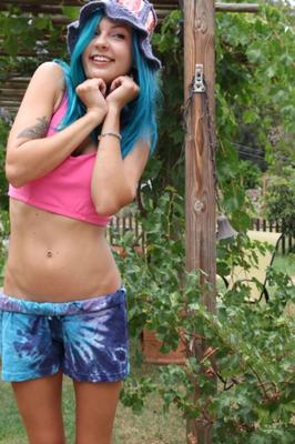 Cute Blue Haired Punk Teen