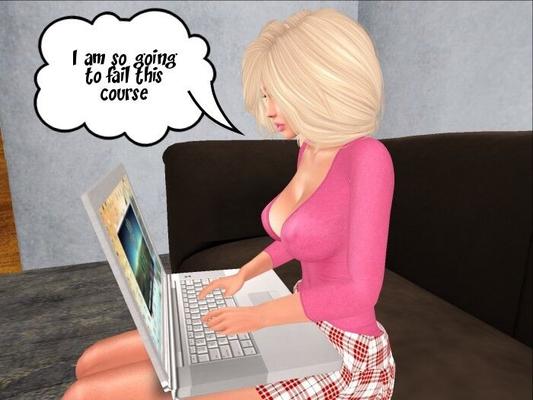 Secondlife schoolgirl in secondlife gets grades