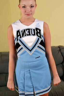 girl sheds cheerleader