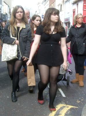 Sweet and Cute Chubby Girl in Candid! - (Sexy Black Pantyhose)