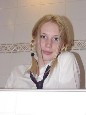 Hazel Slowly Takes Off Her Soaking Wet Uniform