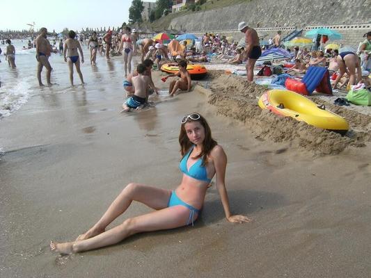 chica en la playa