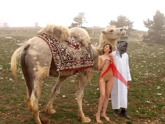 Teen Naked on Camel