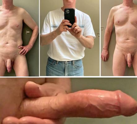 Hombres aficionados vestidos y desnudos