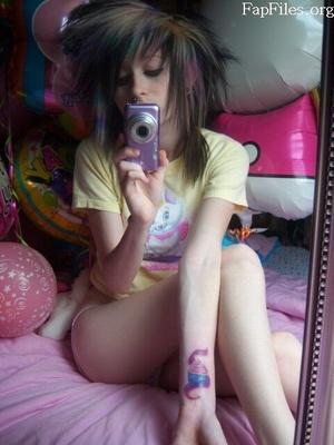 Amateur emo teen selfshots