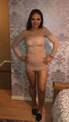 Skinny brunette slag - nice tight dresses, heels and feet