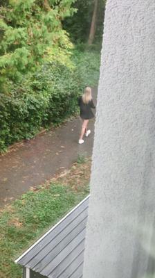 Neighbour fuckpet dressed up, pussy stains in shorts