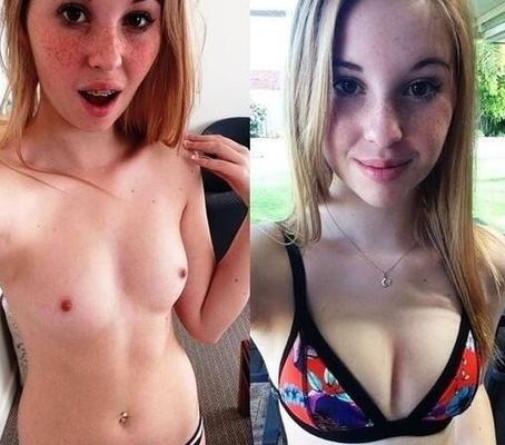 Chicas adolescentes vestidas y desnudas