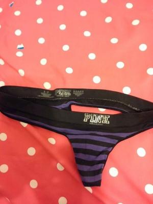 Purple black striped thong