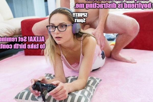 Dialogue Impregnation Captions  (Girls Playing Video Games)