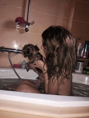 Bain avec chien ❤