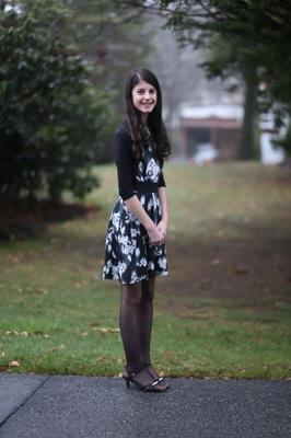 Super Cute Jew Teen in Black Pantyhose