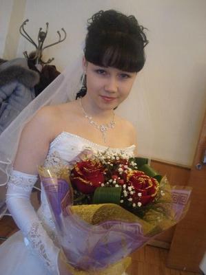 Young brunette bride is a slut