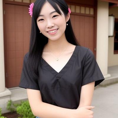 Sexy asiatische Teenager (KI-generiert)