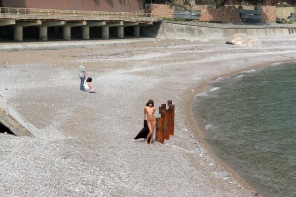 Maria Ryabushkina - Chienne sur la plage de la mer Noire