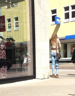 Candid cute tall girl on Street