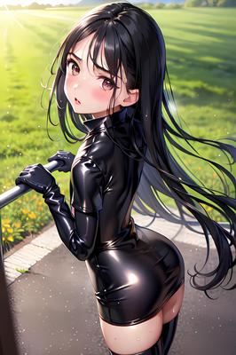 KI AI Hentai Latex Glänzendes Kleid Bondage Teen Girl