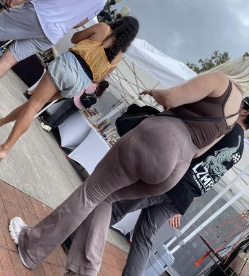 Candid Blonde Big Ass Tight Leggings